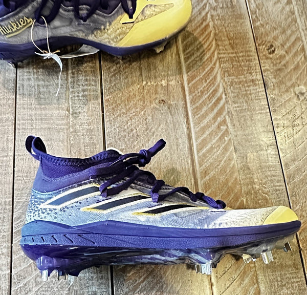 Adidas Afterburner 9 Washington Huskies Purple Gold Baseball Cleats Men's Sz 7.5