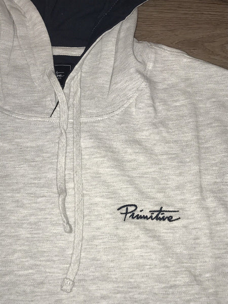 Primitive Apparel Sleeve Block Pique Hoodie | Ice Heather Navy | Size Large |NWT
