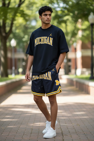 Michigan Wolverines Mitchell & Ness 1991 Just Don Shorts - Navy